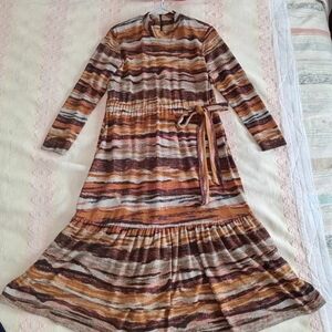 Made in Canada - Striped Long Sleeve Maxi Dress